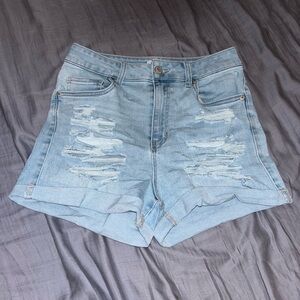 refuge denim miami high rise distressed jean shorts size 5